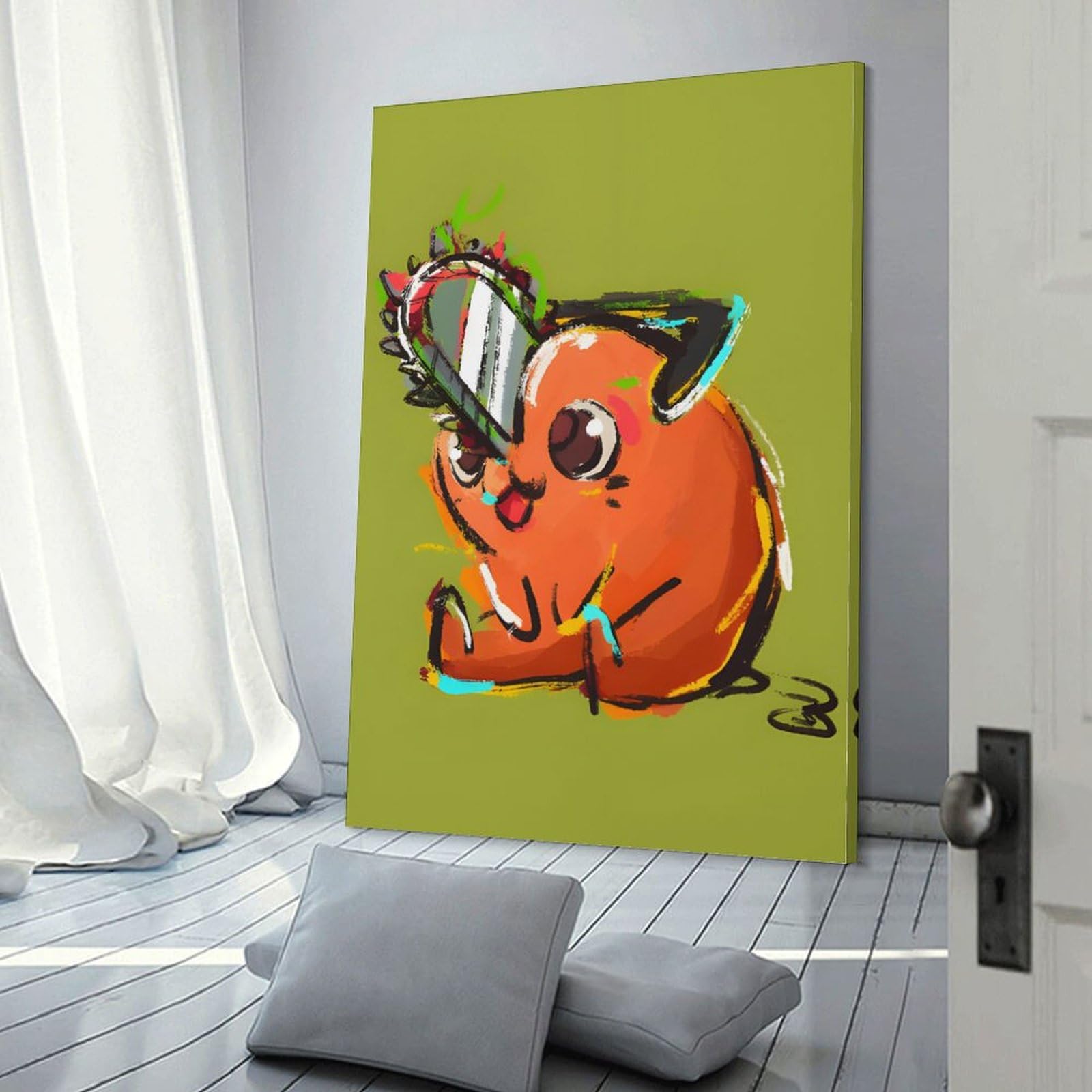 ポスター potita Wall Art Chainsaw Man Pochita Illustration Poster Interior